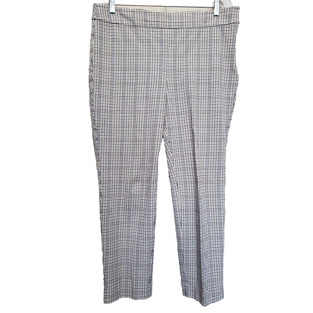 Talbots Cotton Blend Plaid Chatham Ankle Side-Zip Pants Size 12 Preppy